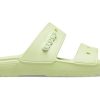 Crocs Classic Clog Cozy Unisex Gray Green Slippers 206761-335