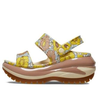 Crocs Mega Crush Retro Floral Sandals “Vanilla Cork” 208966-1LQ