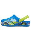 Crocs (PS) Funny Pattern Flat Heel Sports Blue Sandals 207074-4JL Crocs (PS) Funny Pattern Flat Heel Sports Blue Sandals 207074-4JL