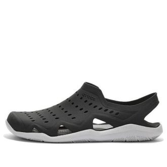 Crocs Swiftwater Wave Sandals “Wave Black Pearl White” 203963-069
