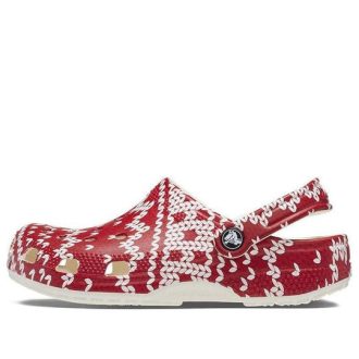 Crocs (WMNS) Classic Holiday Sweater Graphic “Red White” 209237-90H